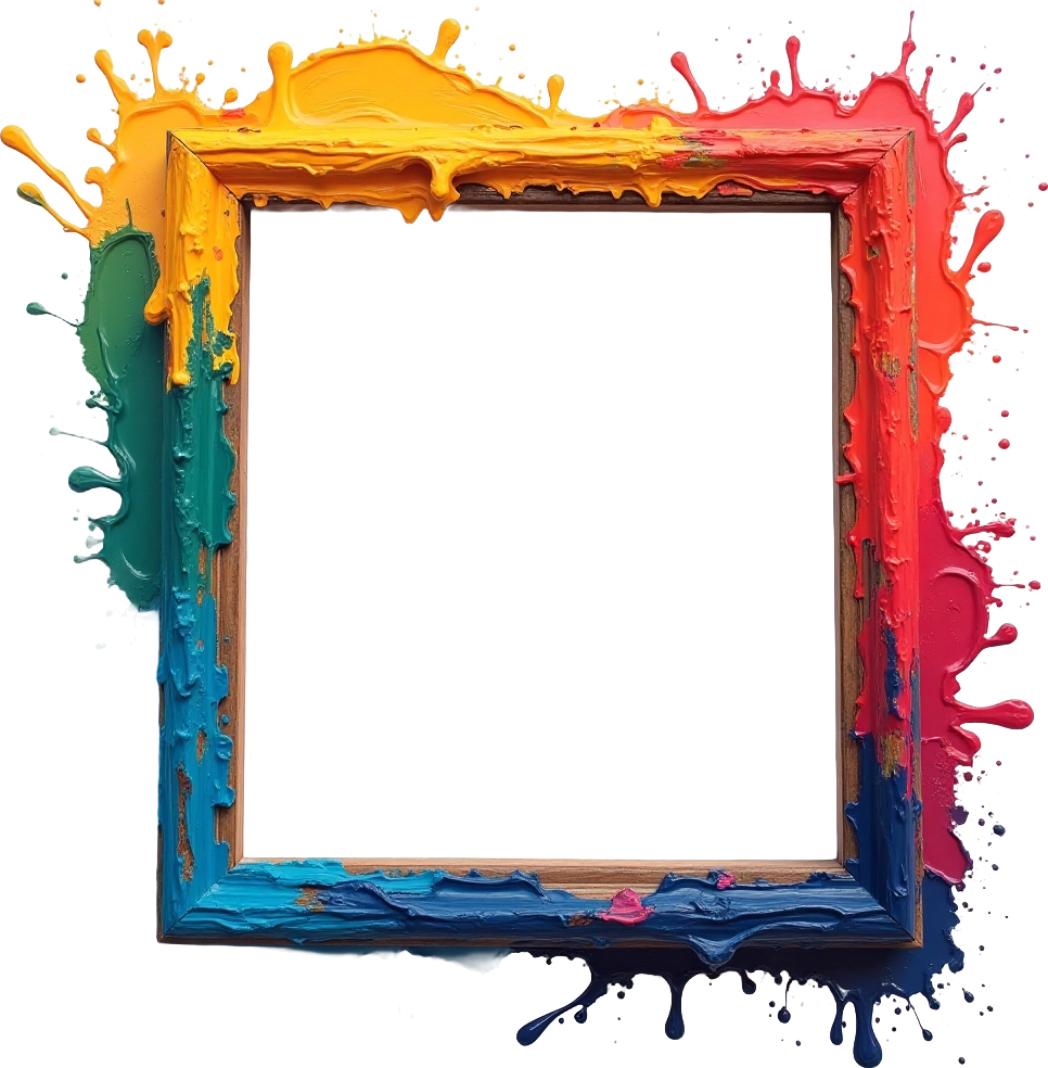 Colorful Paint Splatter Frame